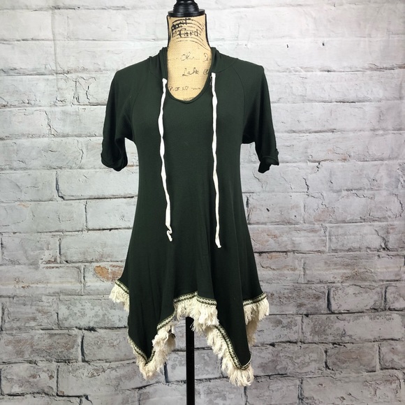 Altar'd State Tops - Altar’d State Shark Bite Hems Thermal BOHO Hoodie